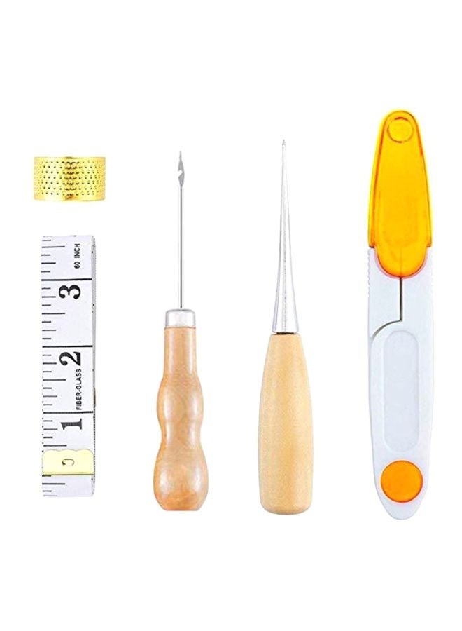 طقم خيوط للحرف اليدوية مكون من 25 قطعة بيج/ فضي/ أبيض - Image 5