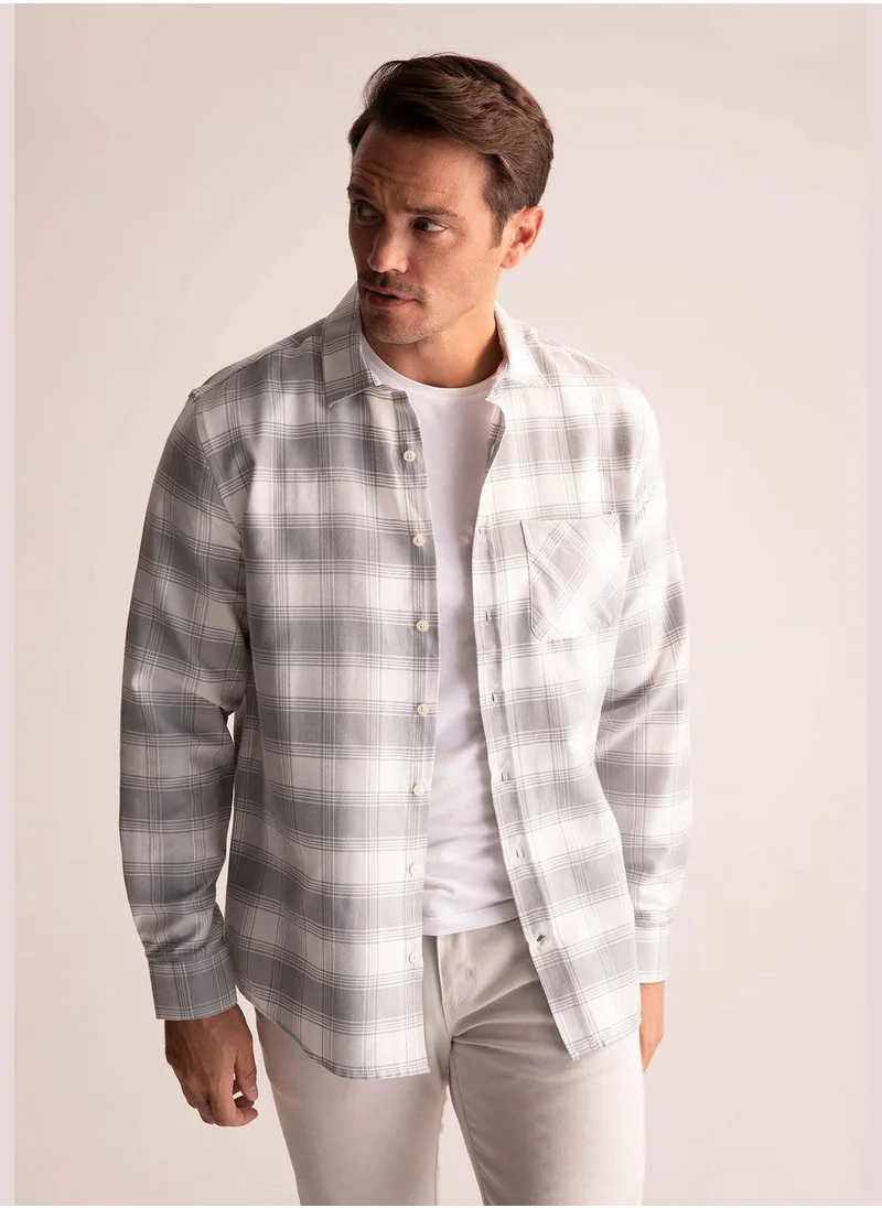 DeFacto Modern Fit Long Sleeve Check Patterned Shirt Jacket