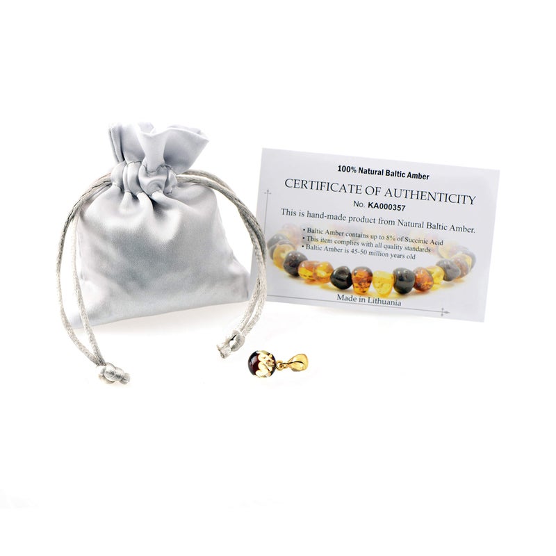 AmberJewelry TheNaturalAmber Green Faceted Baltic Amber Pendant in Gold Plated 925 Silver â€“ Genuine Natural Amber Jewelry for Adults Necklace Not Included - Image 5