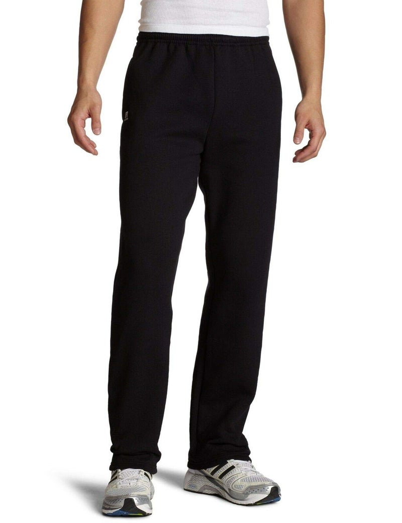 Russell Athletic Mens DrPower Fleece Open Bottom Pocket Pant Black Medium