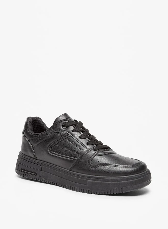 Flora Bella By Shoexpress Panelled Sneakers with Lace-Up Closure