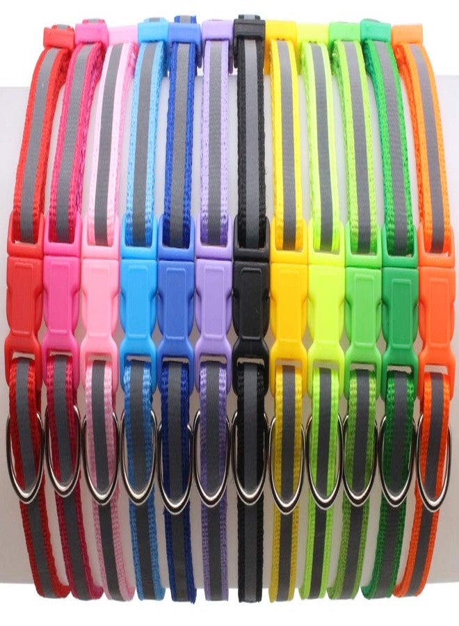 YOY 12 pcs/Set Soft Nylon Puppy Whelping ID Collars - Adjustable Reusable Washable Baby Dog ID Bands Pet Identification for Breeders, Neck 8" - 13" - Image 2