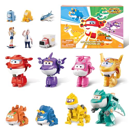 Super Wings 14Pack Transforming Toys 2 inch Airplane Collector Character Toy with Dinosaur Mini Collectible Action Figure with Poke Open Gift Pack Small Figurines Kids Toy for Boys Girls Ages 3 Up - Image 1