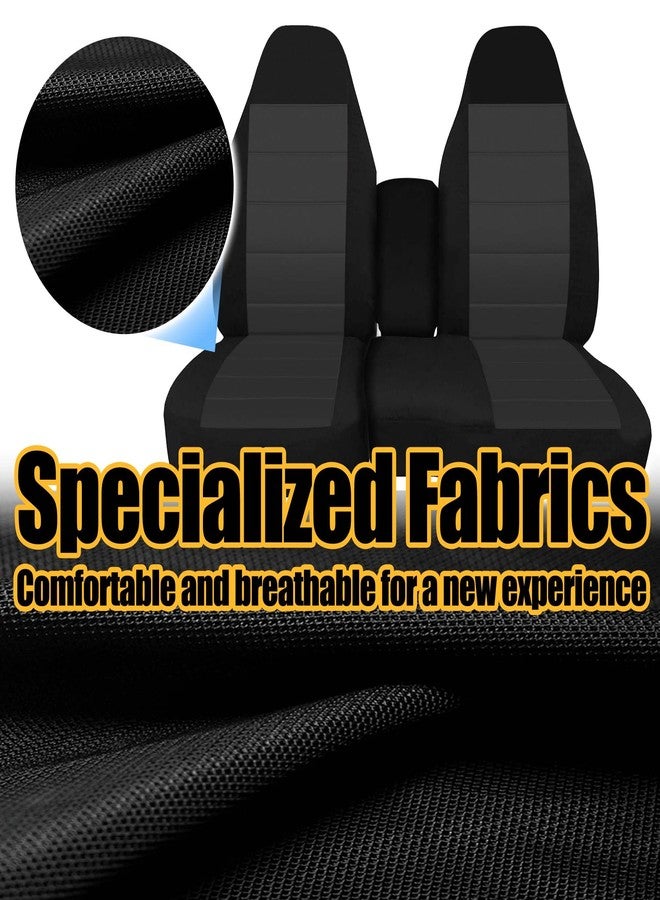 FIOQE Front 60/40 Split Bench Seat Covers with Console Armrest Truck Seat Cover, Compatible with Chevy Colorado/GMC Canyon 2004 2005 2006 2007 2008 2009 2010 2011 2012 - Image 3