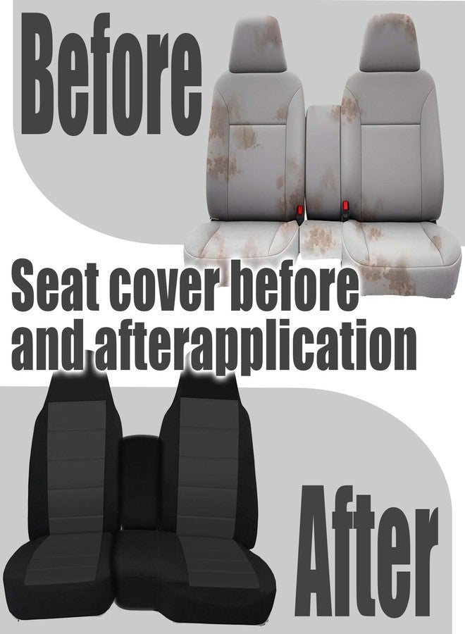 FIOQE Front 60/40 Split Bench Seat Covers with Console Armrest Truck Seat Cover, Compatible with Chevy Colorado/GMC Canyon 2004 2005 2006 2007 2008 2009 2010 2011 2012 - Image 5