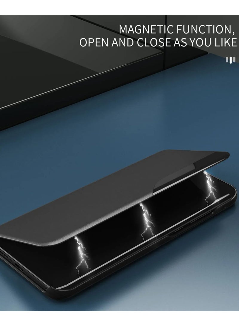 general Leather Case Compatible with Honor X9c (5G), Frosted Magnetic Anti-fall Phone Case with Smart Window & Stand Function, Shockproof Protective Cover - Image 5