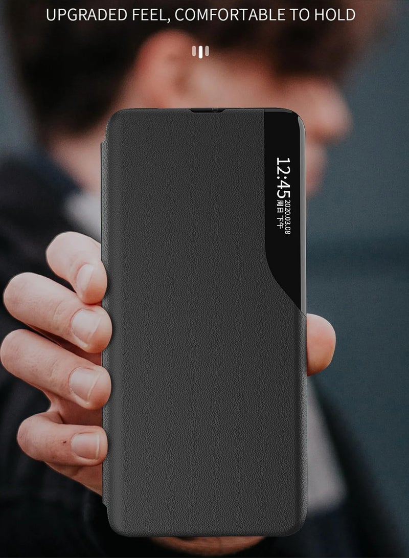 general Leather Case Compatible with Honor X9c (5G), Frosted Magnetic Anti-fall Phone Case with Smart Window & Stand Function, Shockproof Protective Cover - Image 3