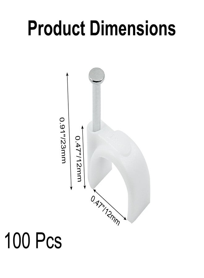 Rierdge 100 Pieces Half Clamps J-Hook with Nail, 1/2 inch White Pex Support Holder for Tubing Pipe Fixing Wire 12mm - Image 3