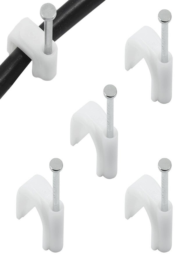 Rierdge 100 Pieces Half Clamps J-Hook with Nail, 1/2 inch White Pex Support Holder for Tubing Pipe Fixing Wire 12mm - Image 2