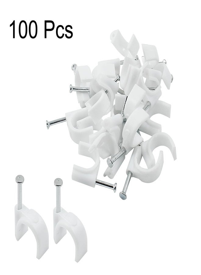 Rierdge 100 Pieces Half Clamps J-Hook with Nail, 1/2 inch White Pex Support Holder for Tubing Pipe Fixing Wire 12mm - Image 5