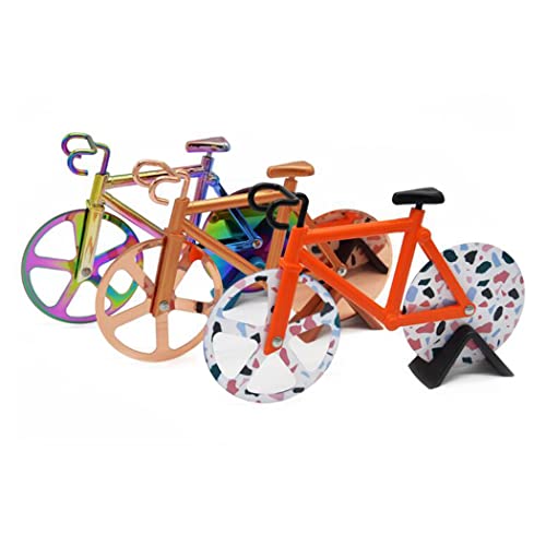 Hoshen Creative Bicycle Shape Pizza Cutter, Dough Divider, Stainless Steel Pizza Cutter Wheel, Biscuit Cutter, 1 Piece, Colorful - Image 4