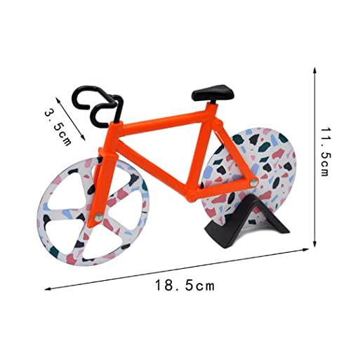 Hoshen Creative Bicycle Shape Pizza Cutter, Dough Divider, Stainless Steel Pizza Cutter Wheel, Biscuit Cutter, 1 Piece, Colorful - Image 3