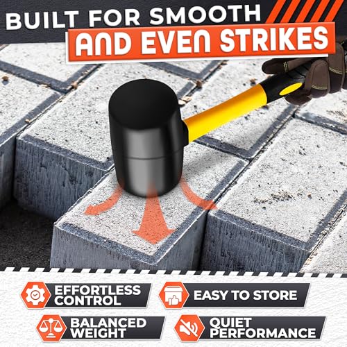 LEGLO 24 Oz Rubber Mallet Hammer for Woodworking, Flooring, Tiling, Camping and More - Rubber Hammer with Non-Slip Grip, Durable Ergonomic Handle and Anti-Vibrating Design for Furniture Assembly and Repairs - Image 4
