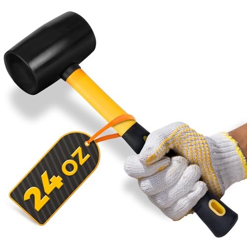 LEGLO 24 Oz Rubber Mallet Hammer for Woodworking, Flooring, Tiling, Camping and More - Rubber Hammer with Non-Slip Grip, Durable Ergonomic Handle and Anti-Vibrating Design for Furniture Assembly and Repairs - Image 1