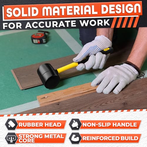 LEGLO 24 Oz Rubber Mallet Hammer for Woodworking, Flooring, Tiling, Camping and More - Rubber Hammer with Non-Slip Grip, Durable Ergonomic Handle and Anti-Vibrating Design for Furniture Assembly and Repairs - Image 3
