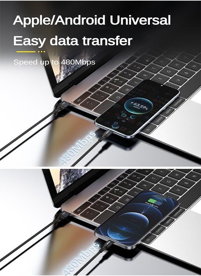 دوداو - كيبل تايب سى شحن سريع PD 60W، شاحن سريع كابل Type C، سلك شاحن Type C إلى Type C من النايلون، طول 1.2 متر. - Image 1