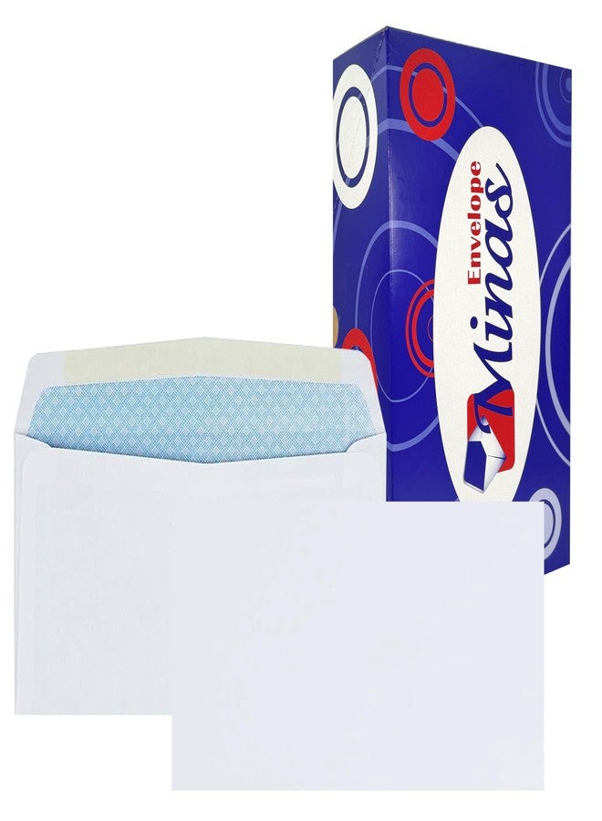 Minas Envelope 500 Minas Envelope # 6 3/4 Business Envelope, 3 5/8" x 6 1/2", Sturdy 24lb. White, Gum Flap, Security Tinted, 500 Envelopes - Image 1