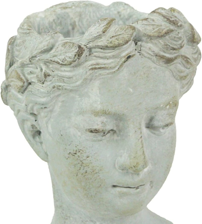Distinctive Designs Wall Mounted Greek Roman Style Female Head Statue Planter - Small Cement Plant Pot for Indoor Outdoor Home Garden Decor - Artistic Sculpture Plant Holder - Image 3