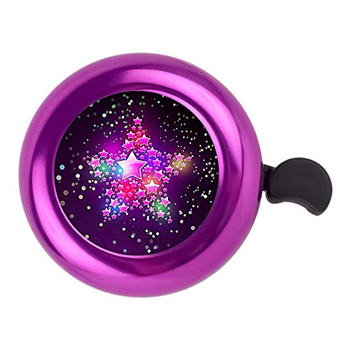IVYRISE Kids Bike Bell, Aluminum Bicycle Bell for Kids Girls Toddlers Gifts, Cute Clear Sound Children's Bike Accessories Bell Ring, Adjustable Size Lovely Bike Horn Purple - Image 1
