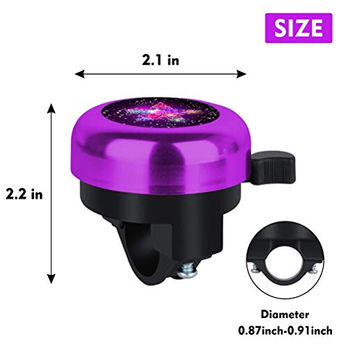IVYRISE Kids Bike Bell, Aluminum Bicycle Bell for Kids Girls Toddlers Gifts, Cute Clear Sound Children's Bike Accessories Bell Ring, Adjustable Size Lovely Bike Horn Purple - Image 4