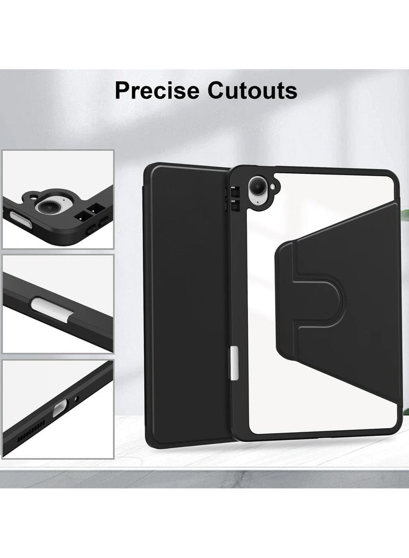 VKL Case for Xiaomi Redmi K Pad 8.8 inch 2025 Tablet Leather Case with Auto Wake/Sleep, 360° Rotating Stand Acrylic Clear Back Cover Built-in Pencil Holder (Black) - Image 4