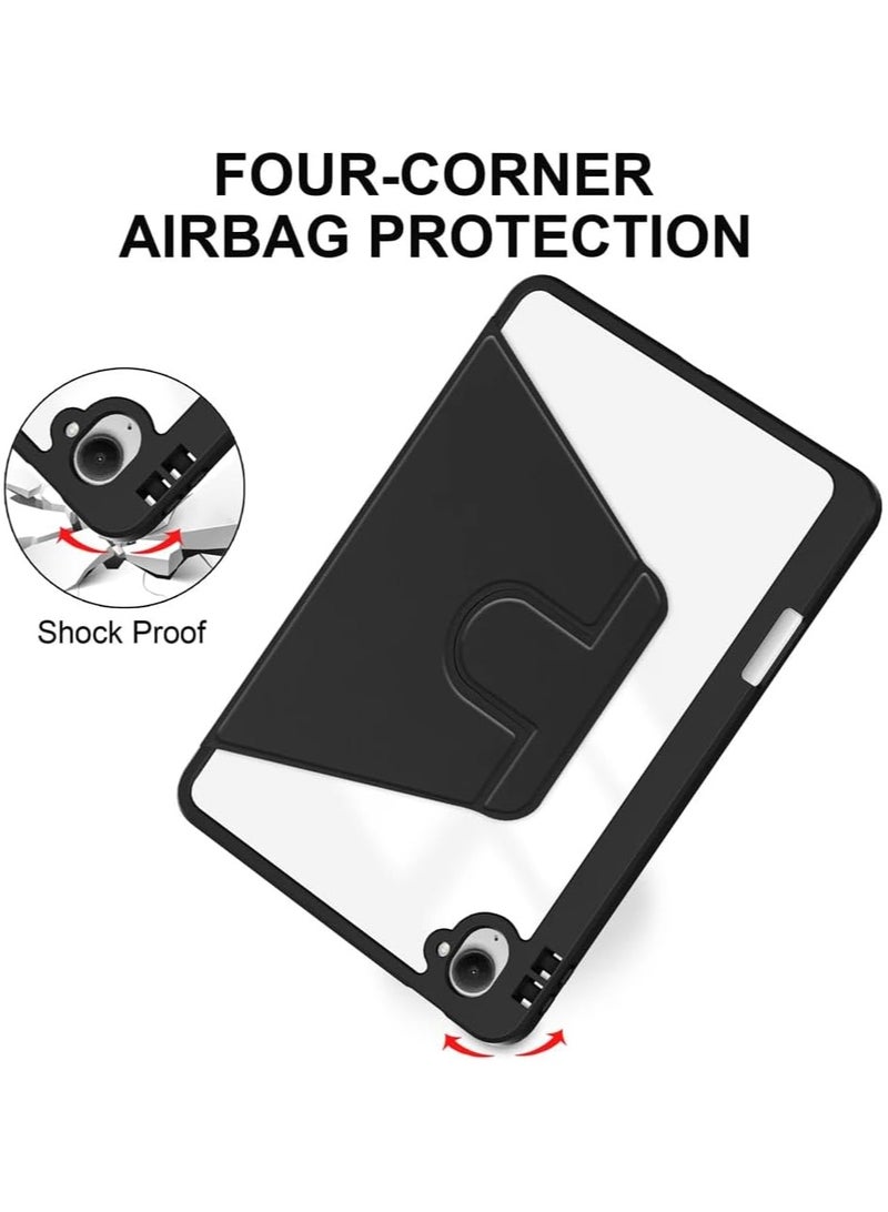 VKL Case for Xiaomi Redmi K Pad 8.8 inch 2025 Tablet Leather Case with Auto Wake/Sleep, 360° Rotating Stand Acrylic Clear Back Cover Built-in Pencil Holder (Black) - Image 5
