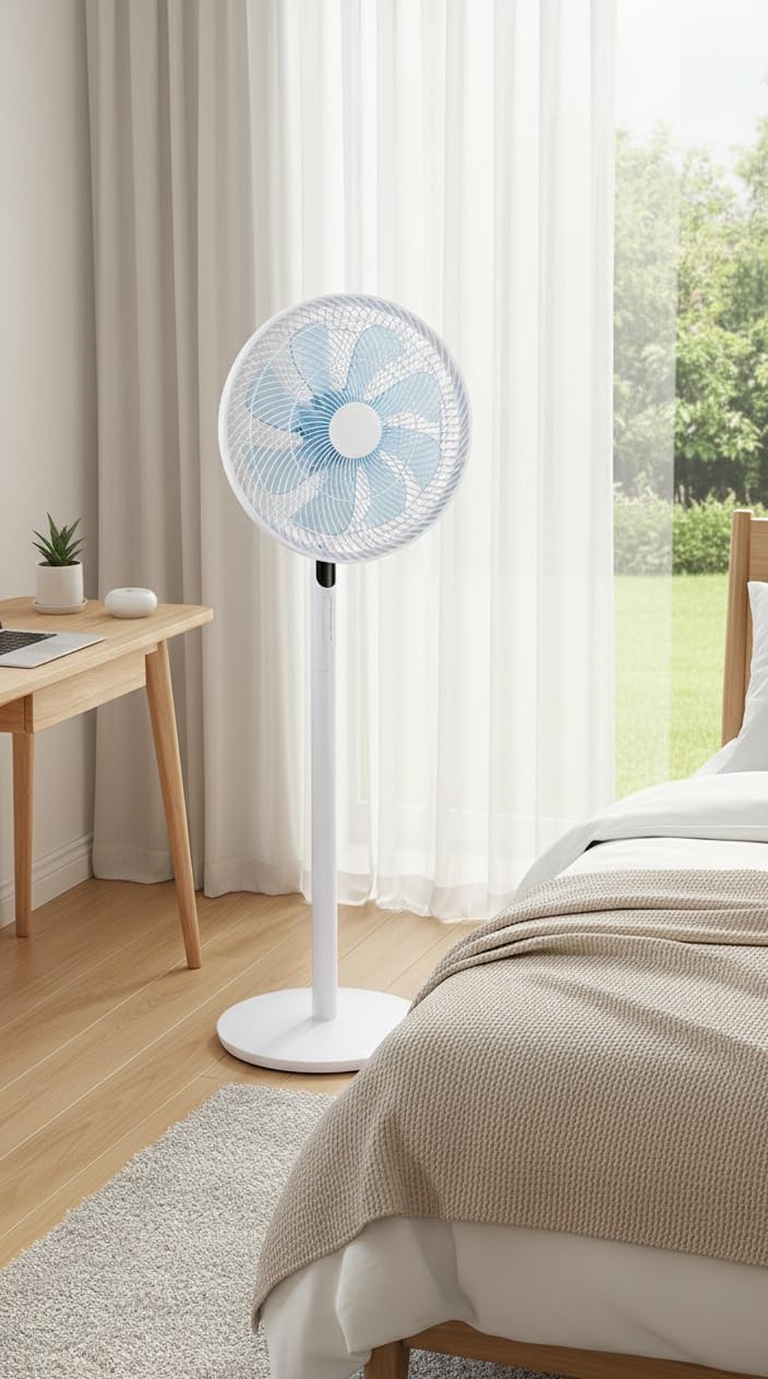 15-Inch Remote Control Pedestal Fan with Adjustable Height and Low Noise Operation - Image 3