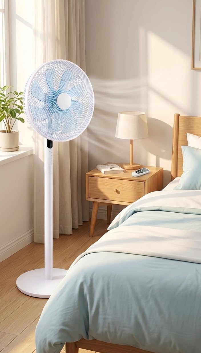 15-Inch Remote Control Pedestal Fan with Adjustable Height and Low Noise Operation - Image 4