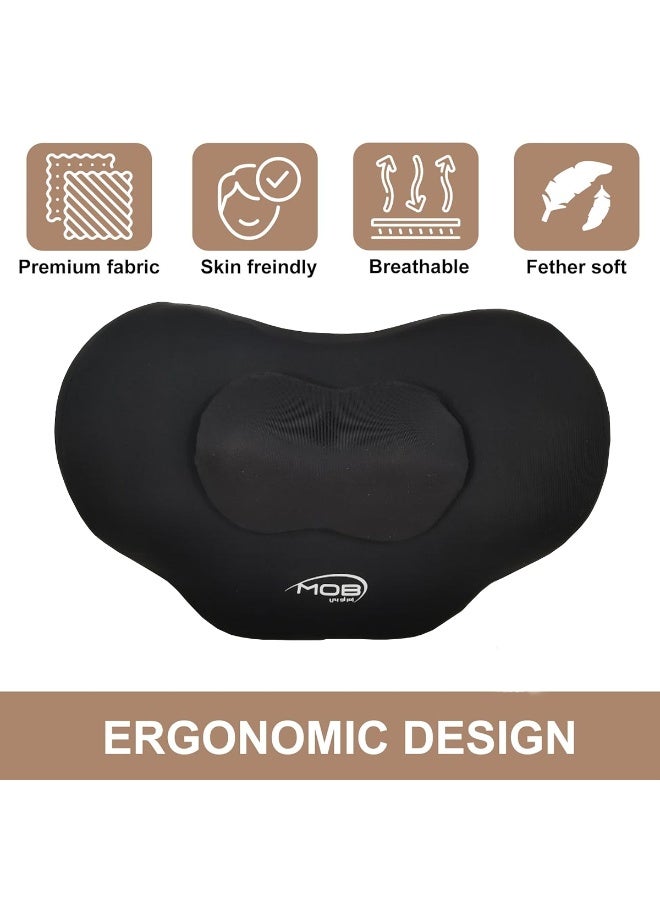 MOB Memory Foam Neck Pillow – Ergonomic Travel Cushion for Car, Office, and Home Use, Relieves Neck & Shoulder Pain, Breathable and Skin-Friendly Support – 1 Piece - Image 4
