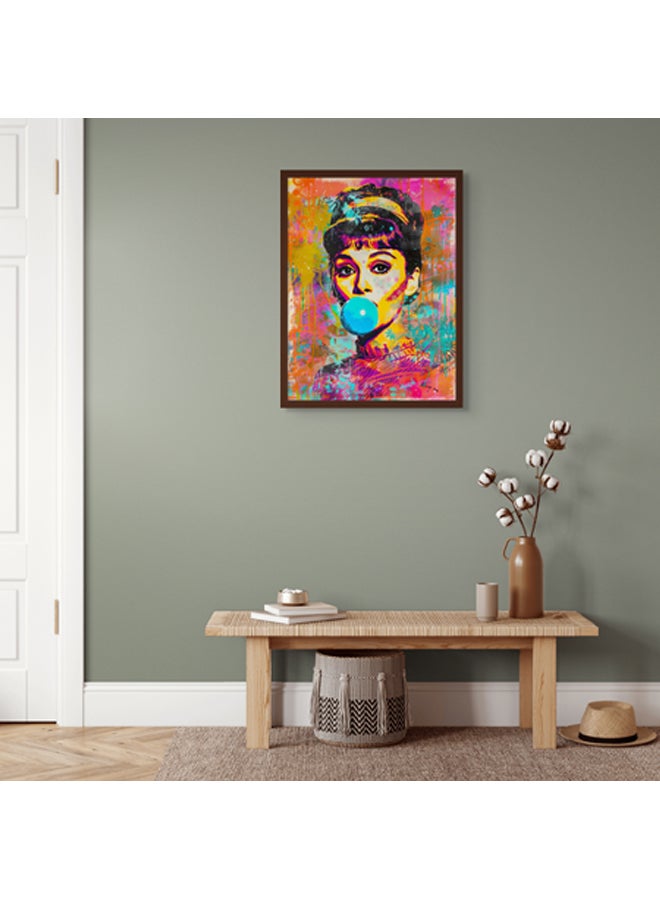 آرت دیکور  ديكور فني مؤطر صورة فنية جميلة طباعة لأودري هيبورن أيقونة البوب ​​نابضة بالحياة ديكور الحائط لغرفة المعيشة غرفة نوم مكتب استوديو المنزل - Image 3