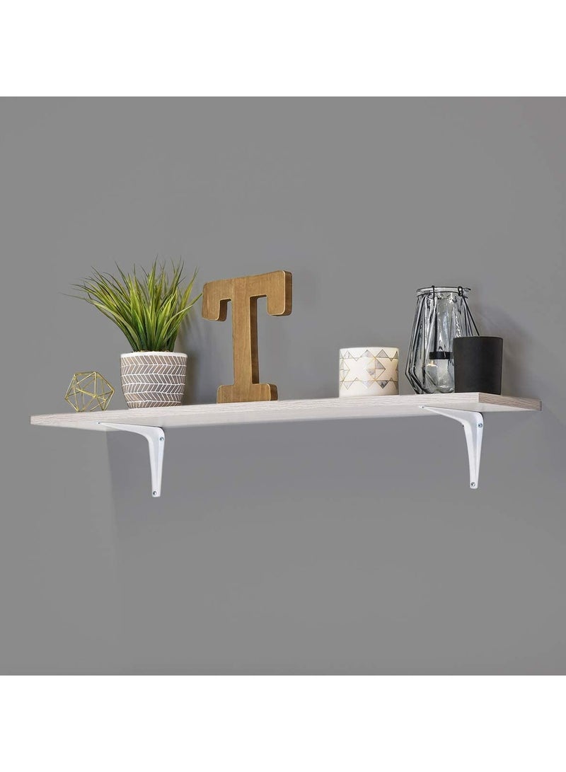 L-Shaped Shelf Bracket Support – Sturdy Wall Mount for Durable Shelving" White - Image 1