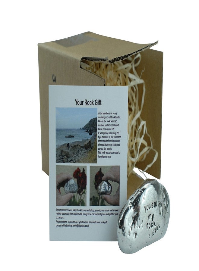 Pirantin 8th Anniversary You are My Rock Gift Idea - Solid Metal Heavy Polished Rock Gift for 8 Year Anniversary - Image 2