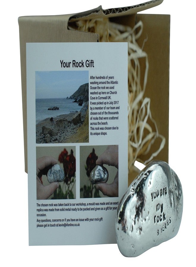 Pirantin 8th Anniversary You are My Rock Gift Idea - Solid Metal Heavy Polished Rock Gift for 8 Year Anniversary - Image 1