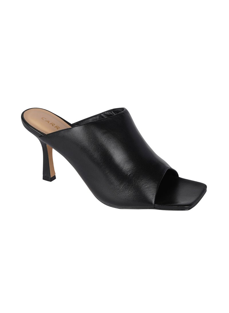 Carrano Ladies Open Mule Leather Thin High Heels 321031 Cab0602 - Image 1