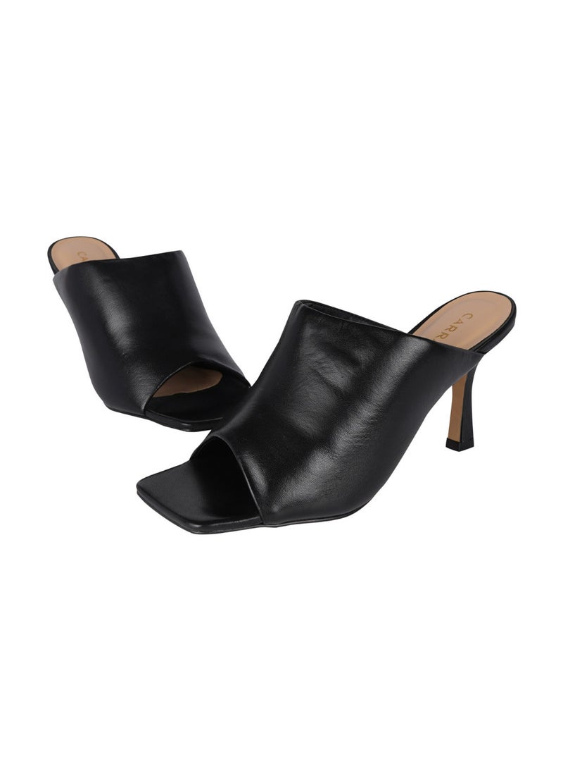 Carrano Ladies Open Mule Leather Thin High Heels 321031 Cab0602 - Image 2