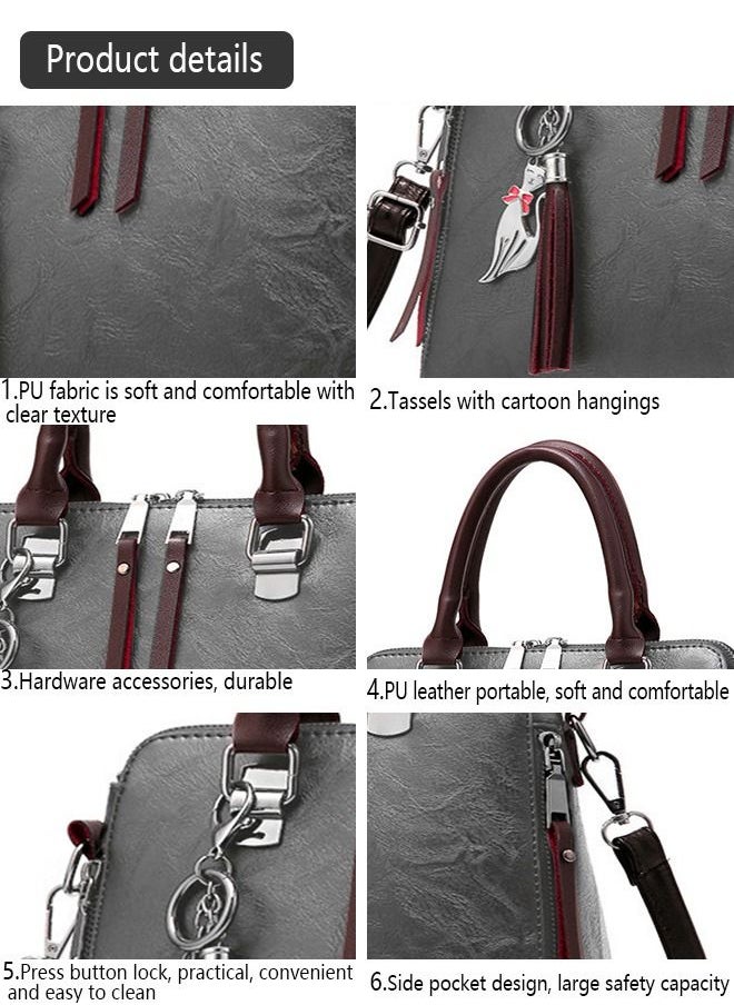 Yolu - Leather Classy Zipper Crossbody Bag Women Leather Satchel Handbag - Image 1