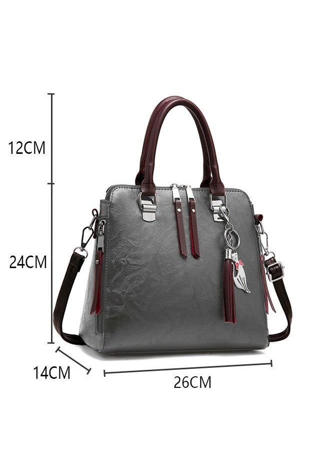 Yolu - Leather Classy Zipper Crossbody Bag Women Leather Satchel Handbag - Image 1