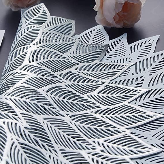 vaughn VAUGHN Table mat Round Shape Table mat Round Cutwork Design mat Dining Table mats Dressing Table MATS Bed Side Table mats Flower_Silver Pack of 2 - Image 3