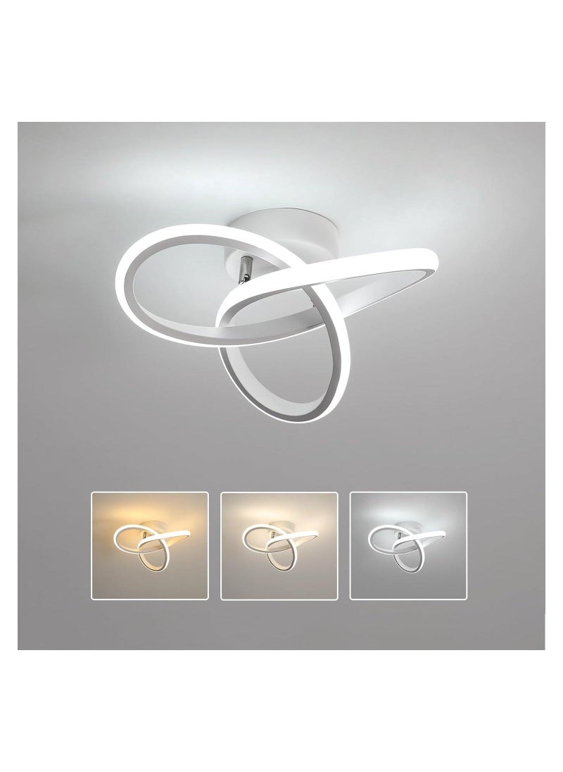 Generic LED Ceiling Lights Modern 22W Spiral Design Modern Ceiling Lamp Switch Control 3 Color Adjustable Chandelier Ceiling Light Fixture for Corridor Bedroom Stair White  - Image 1