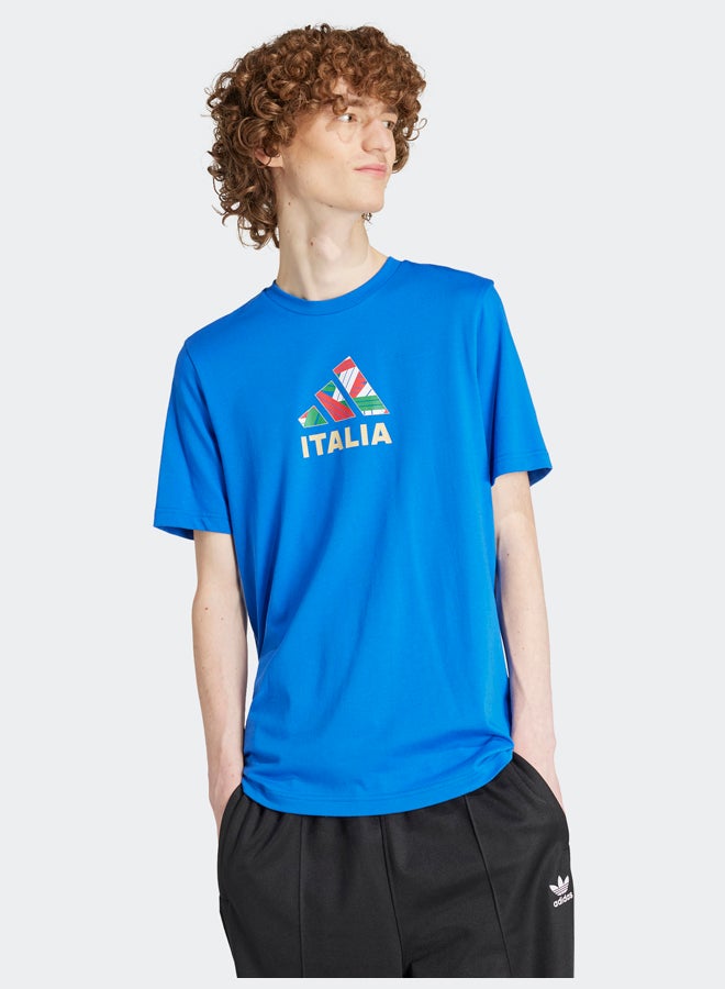 Adidas Italy Football Fan Graphic T-Shirt - Image 1