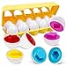NAODONGLI Montessori Geometric Eggs12 pcs Set Color  Shape Egg Puzzle Toys Matching Eggs for Toddlers 13Preschool Educational Sorting Game Fine Motor Toy Easter Gifts for Kids Boys Girls - Image 2