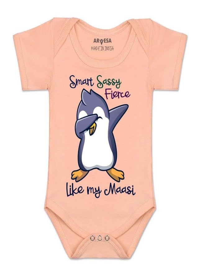 أرفيسا بدلة نوم ماسي من ARVESA Smart Sassy Like My Maasi R-954، ملابس نوم، ورومبير للأطفال حديثي الولادة من عمر 0-3 أشهر، فستان أنيق للجنسين للأولاد والبنات، طقم ملابس للأطفال حديثي الولادة - Image 1
