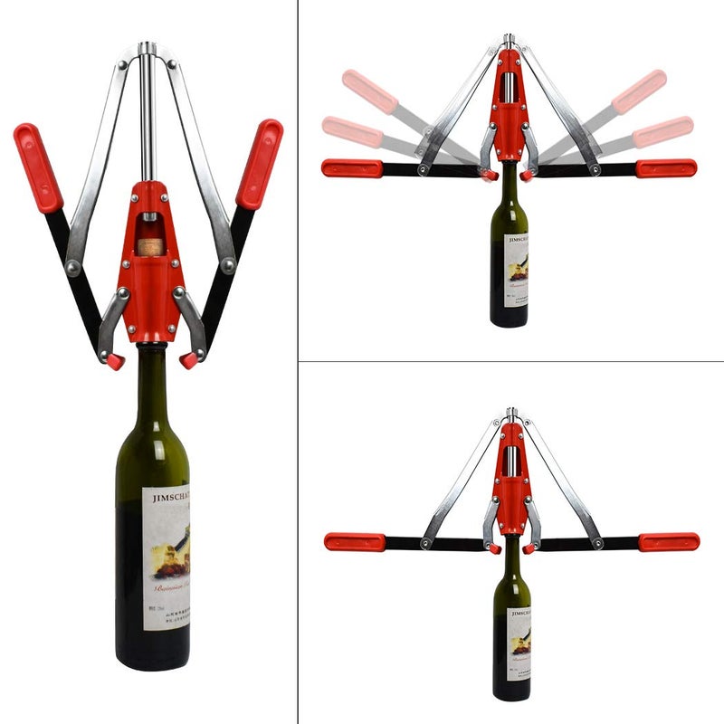HETOETF Wine Bottle Double Lever Hand Corker, For Standard Wine, Belgian Beer, and Synthetic Plastic Corks, with 20 Count Wine Corks  - Image 4