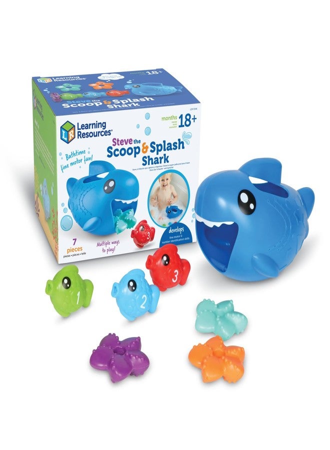 Learning Resources Steve the Scoop & Splash Shark, 7 Pieces, Ages 18 Months+, Toddler Bathtub Toys, Pool Activities for Boys and Girls, Water Games - Image 1