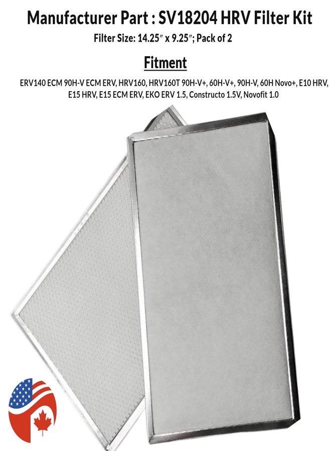 اريس طقم فلتر SV18204 HRV، 14.25 × 9.25 × 0.125 بوصة (عبوة من قطعتين) - Image 3