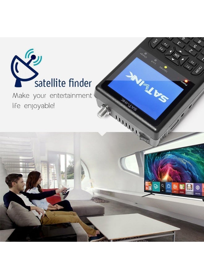 SATLINK WS-6906 Digital Satellite Signal Finder, Signal Meter for Sat Dish DVB-S FTA Signal Finder Satellite TV Receiver Tool for Adjusting Sat TV Dish with 3.5inch LCD Display - Image 4
