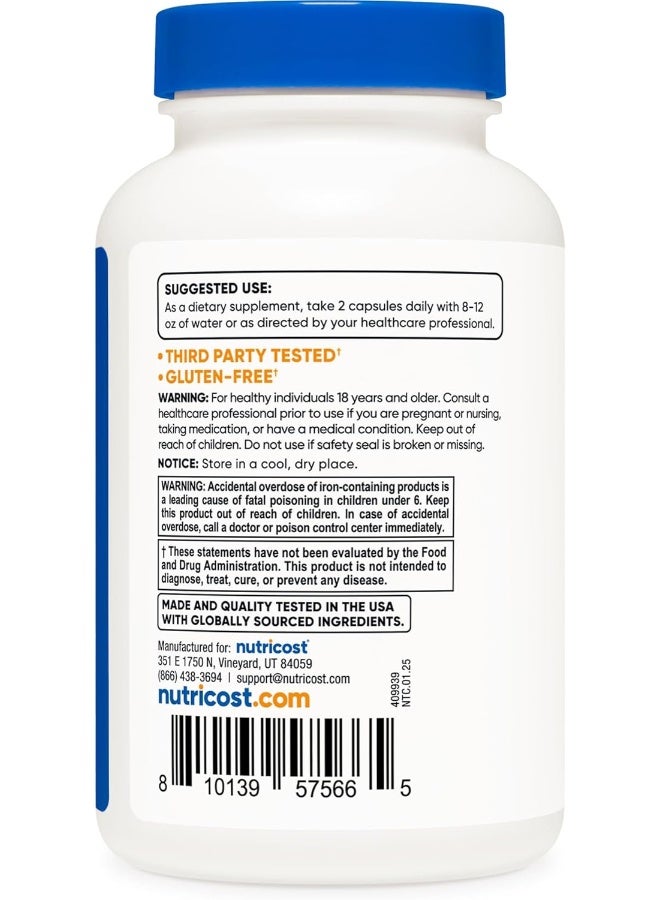 Nutricost Methylated Vitamin B Complex 120 Capsules - (60 Servings) Gluten-Free - Image 4