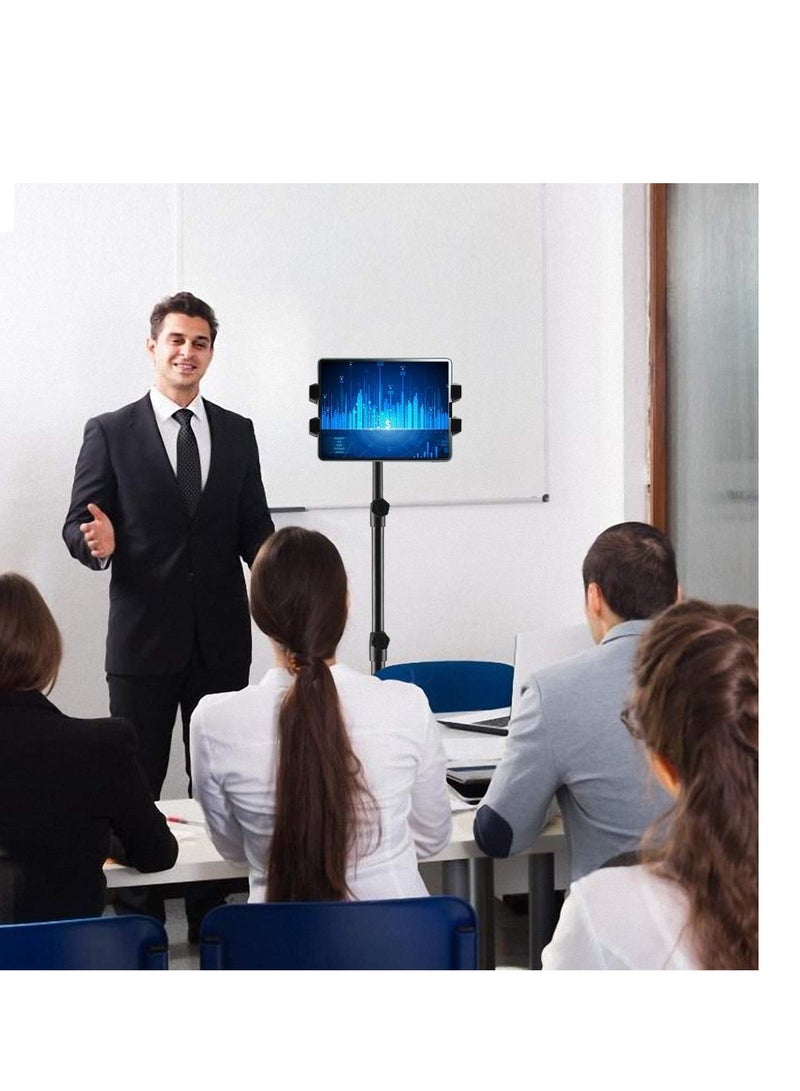 ELTRAZONE ripod Stand Tablet Holder: Adjustable Height Tripod Stand Foldable Phone Holder Phone Tripod Stand Floor Tablet Cradle Bracket for 4.7-12.9 Inch iPhone 13 Pro Samsung Tab iPad Mini Galaxy - Image 3