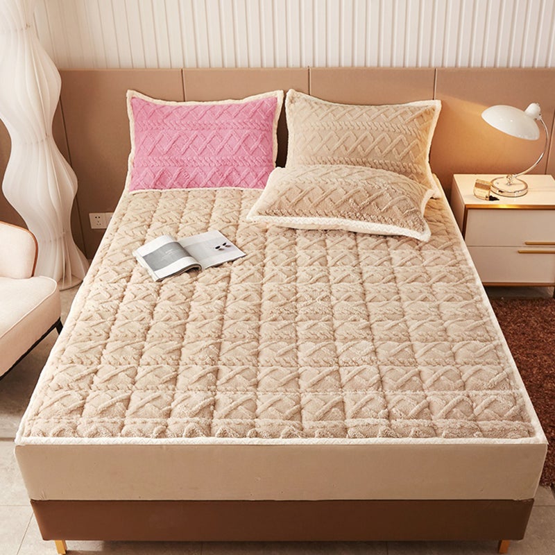 Sharpdo Winter Thickened Taffy Mattress 1.5*2 Meters Warm Antibacterial Blanket Student Dormitory Bed Protective Cover Non-slip Bedspread 2cm Thickness - Image 1