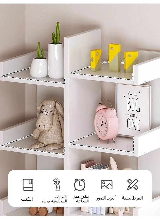 BLOOMING TIME 10-Tier Floor Standing Tree Bookshelf,Wooden Display Storage Shelf for CD/Movies/Books, Organizer Shelves for Living Room, Bedroom,Office (10-Tier Wood) - Image 4